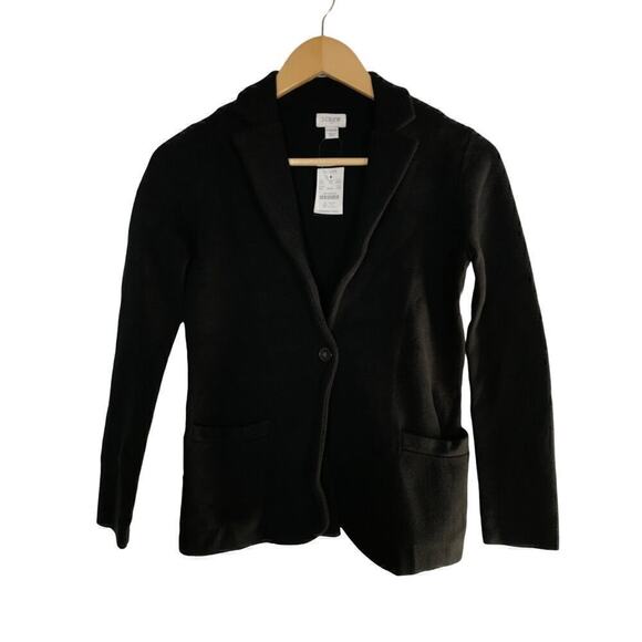 J. Crew Schoolboy Sweater Blazer Jacket Single Breasted Black NWT PXXS - Picture 4 of 10